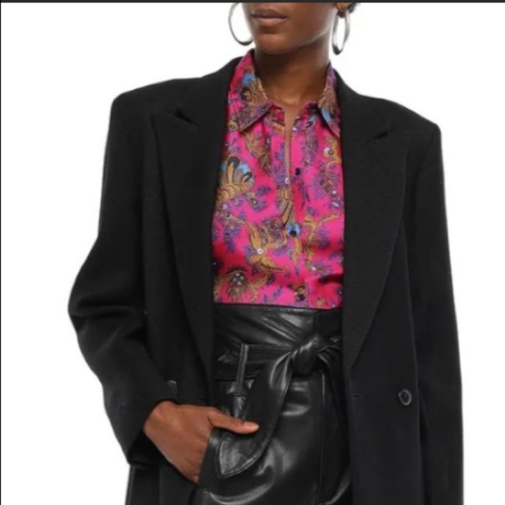 SANDRO Simon paisley-printed silk-twill shirt